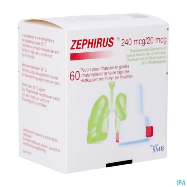 Zephirus® 240mcg/20mcg poudre pour inhalation gélules + 1 inhala