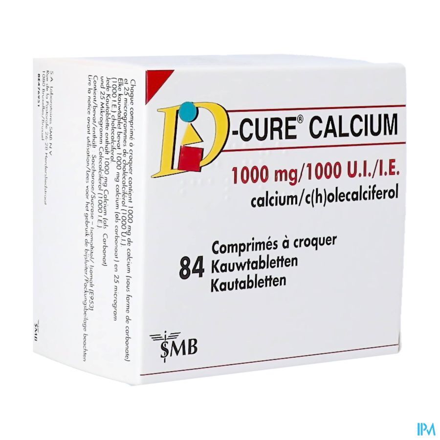 D-cure Calcium 1000mg/1000 U.I. - 84 Compimés à Croquer